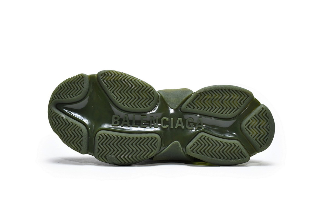 【DA0LJ】军绿气垫 巴黎世家水晶透明底气垫鞋 541624 W2GA1 2325 Balenciaga Triple S Pitch Green