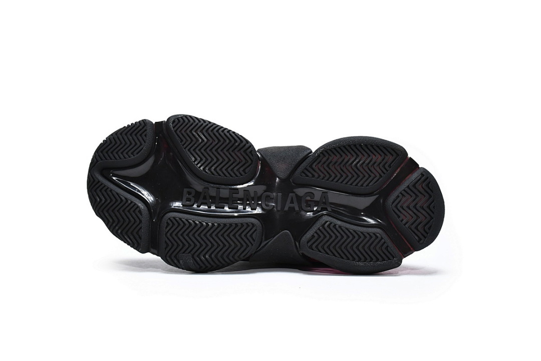 【DA0LJ】黑酒红气垫 巴黎世家水晶透明底气垫鞋 544351 W0901 9011 Balenciaga Triple S Black Claret Red