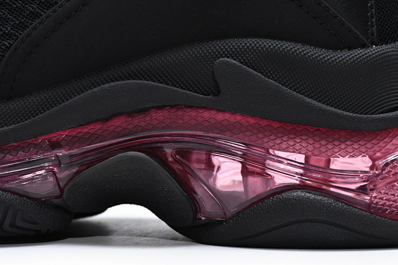 【DA0LJ】黑酒红气垫 巴黎世家水晶透明底气垫鞋 544351 W0901 9011 Balenciaga Triple S Black Claret Red