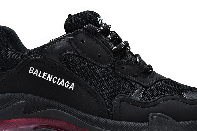 【DA0LJ】黑酒红气垫 巴黎世家水晶透明底气垫鞋 544351 W0901 9011 Balenciaga Triple S Black Claret Red