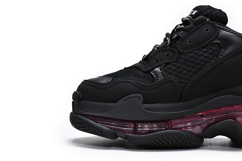 【DA0LJ】黑酒红气垫 巴黎世家水晶透明底气垫鞋 544351 W0901 9011 Balenciaga Triple S Black Claret Red