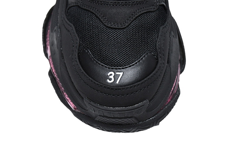 【DA0LJ】黑酒红气垫 巴黎世家水晶透明底气垫鞋 544351 W0901 9011 Balenciaga Triple S Black Claret Red