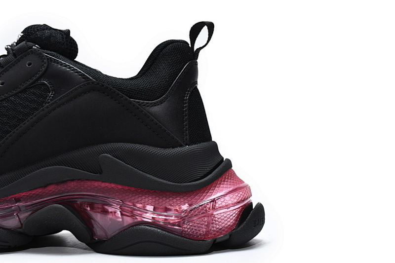 【DA0LJ】黑酒红气垫 巴黎世家水晶透明底气垫鞋 544351 W0901 9011 Balenciaga Triple S Black Claret Red