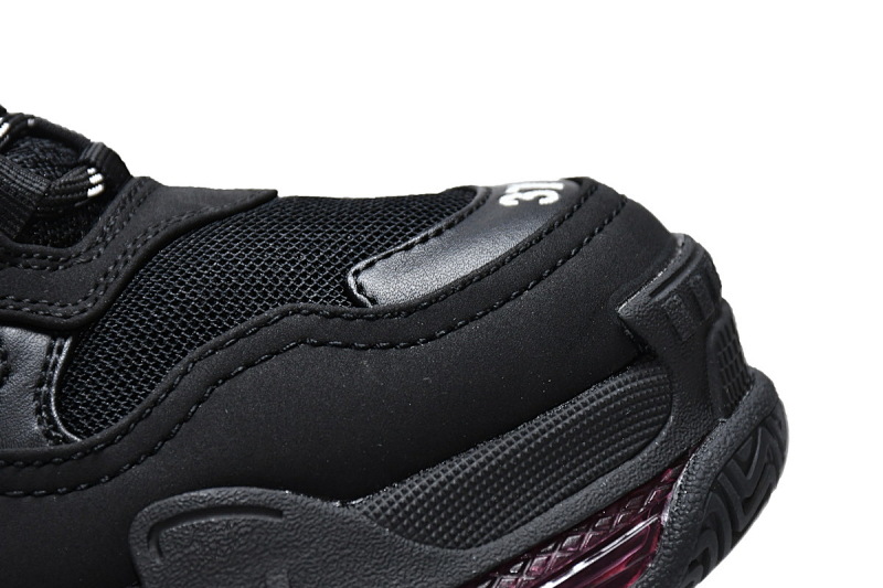 【DA0LJ】黑酒红气垫 巴黎世家水晶透明底气垫鞋 544351 W0901 9011 Balenciaga Triple S Black Claret Red
