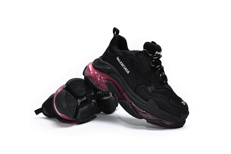 【DA0LJ】黑酒红气垫 巴黎世家水晶透明底气垫鞋 544351 W0901 9011 Balenciaga Triple S Black Claret Red