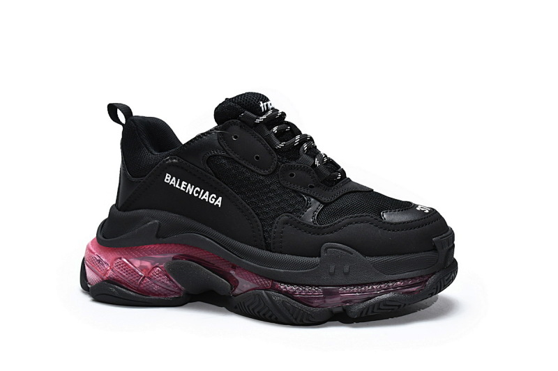 【DA0LJ】黑酒红气垫 巴黎世家水晶透明底气垫鞋 544351 W0901 9011 Balenciaga Triple S Black Claret Red
