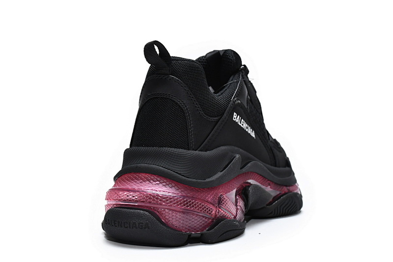 【DA0LJ】黑酒红气垫 巴黎世家水晶透明底气垫鞋 544351 W0901 9011 Balenciaga Triple S Black Claret Red
