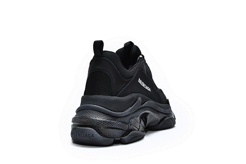 【DA0LJ】全黑气垫 巴黎世家水晶透明底气垫鞋 541624 W09O1 1000 Balenciaga Triple S Black