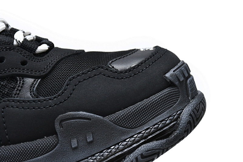 【DA0LJ】全黑气垫 巴黎世家水晶透明底气垫鞋 541624 W09O1 1000 Balenciaga Triple S Black