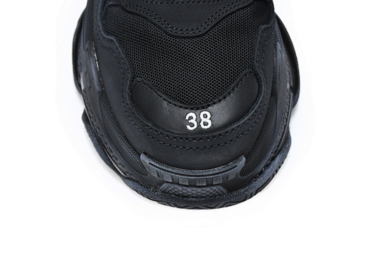 【DA0LJ】全黑气垫 巴黎世家水晶透明底气垫鞋 541624 W09O1 1000 Balenciaga Triple S Black