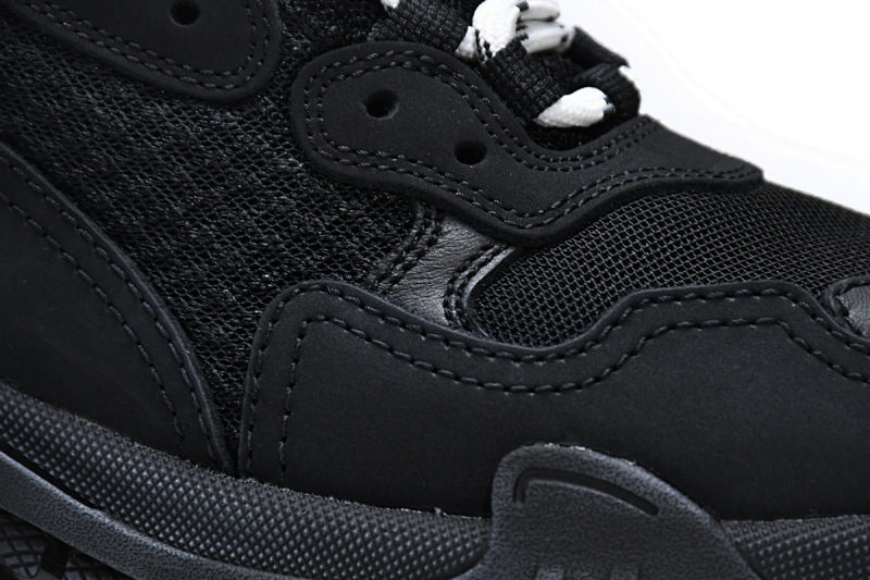 【DA0LJ】全黑气垫 巴黎世家水晶透明底气垫鞋 541624 W09O1 1000 Balenciaga Triple S Black