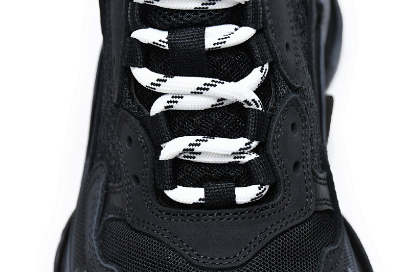 【DA0LJ】全黑气垫 巴黎世家水晶透明底气垫鞋 541624 W09O1 1000 Balenciaga Triple S Black