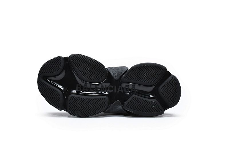 【DA0LJ】全黑气垫 巴黎世家水晶透明底气垫鞋 541624 W09O1 1000 Balenciaga Triple S Black