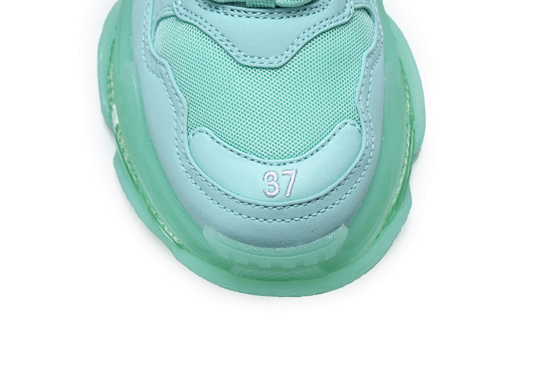 【DA0LJ】浅绿气垫 巴黎世家水晶透明底气垫鞋 544351 W2GA1 4500 Balenciaga Triple S Aqua