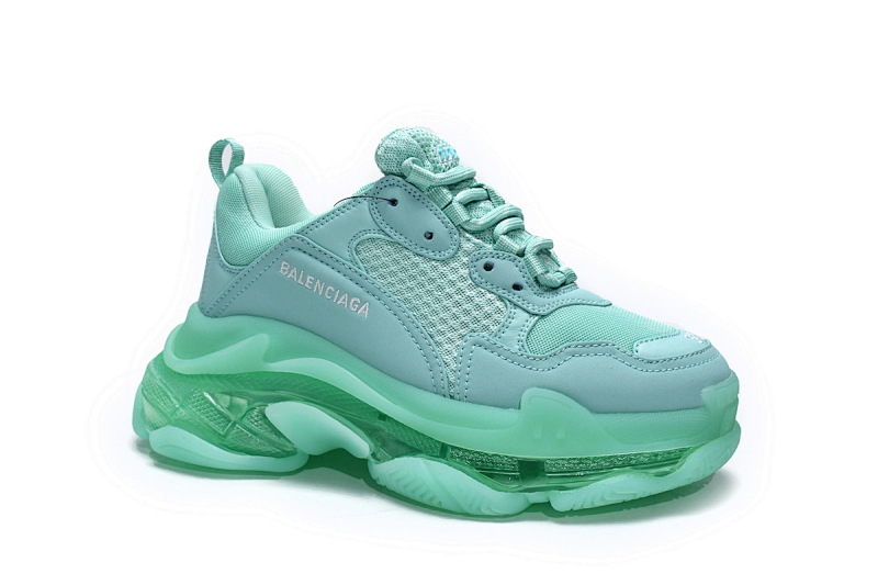 【DA0LJ】浅绿气垫 巴黎世家水晶透明底气垫鞋 544351 W2GA1 4500 Balenciaga Triple S Aqua