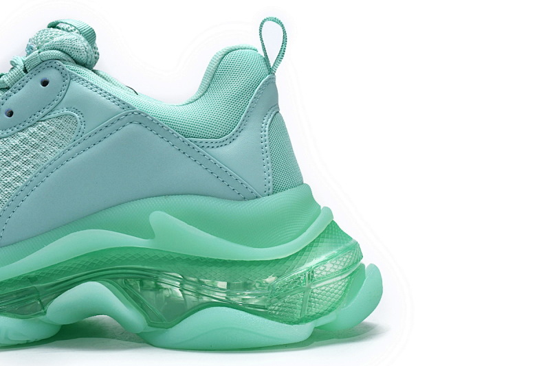 【DA0LJ】浅绿气垫 巴黎世家水晶透明底气垫鞋 544351 W2GA1 4500 Balenciaga Triple S Aqua