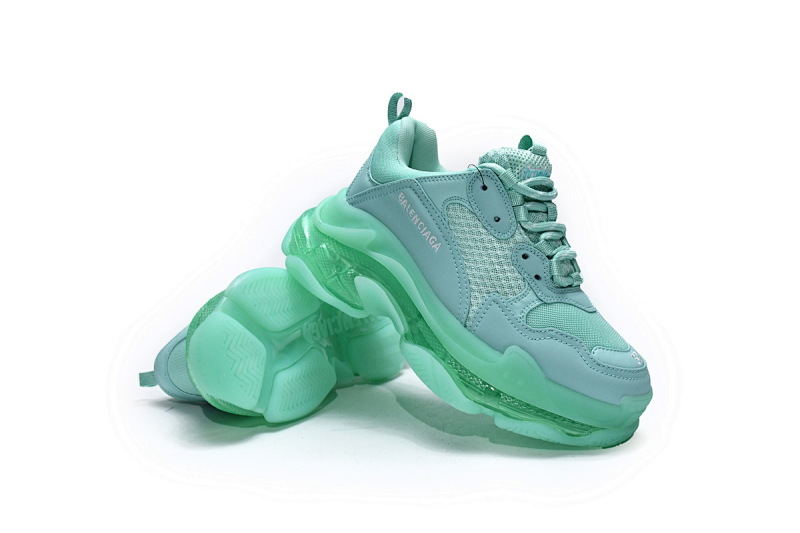 【DA0LJ】浅绿气垫 巴黎世家水晶透明底气垫鞋 544351 W2GA1 4500 Balenciaga Triple S Aqua