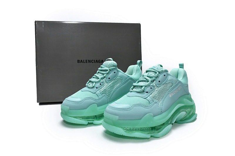 【DA0LJ】浅绿气垫 巴黎世家水晶透明底气垫鞋 544351 W2GA1 4500 Balenciaga Triple S Aqua