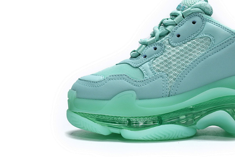 【DA0LJ】浅绿气垫 巴黎世家水晶透明底气垫鞋 544351 W2GA1 4500 Balenciaga Triple S Aqua