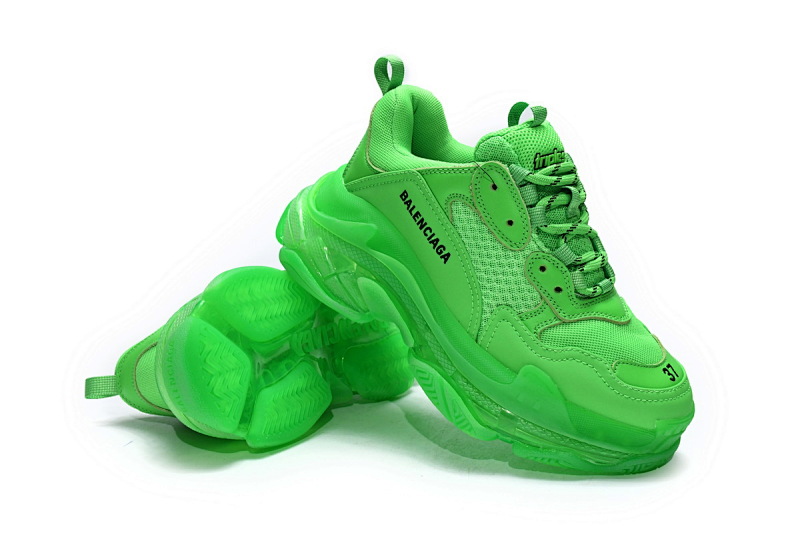 【DA0LJ】苹果绿气垫 巴黎世家水晶透明底气垫鞋 541624 W09OL 3801 Balenciaga Triple S Fluorescent Green