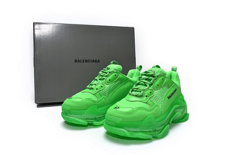 【DA0LJ】苹果绿气垫 巴黎世家水晶透明底气垫鞋 541624 W09OL 3801 Balenciaga Triple S Fluorescent Green