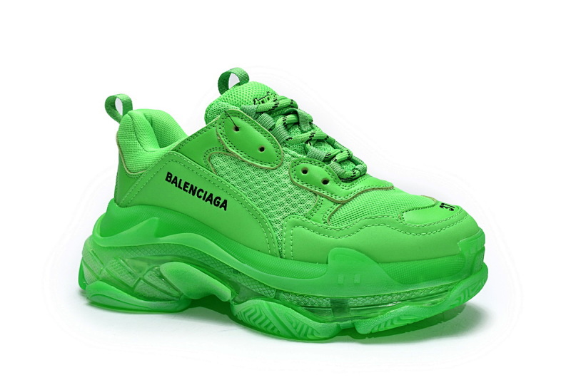 【DA0LJ】苹果绿气垫 巴黎世家水晶透明底气垫鞋 541624 W09OL 3801 Balenciaga Triple S Fluorescent Green