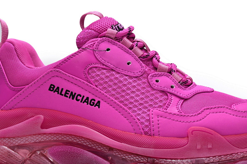 【DA0LJ】玫红气垫 巴黎世家水晶透明底气垫鞋 541624 W2FG1 5059 Balenciaga Triple S Plum Red