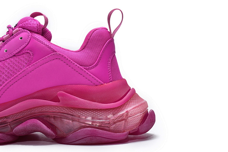 【DA0LJ】玫红气垫 巴黎世家水晶透明底气垫鞋 541624 W2FG1 5059 Balenciaga Triple S Plum Red