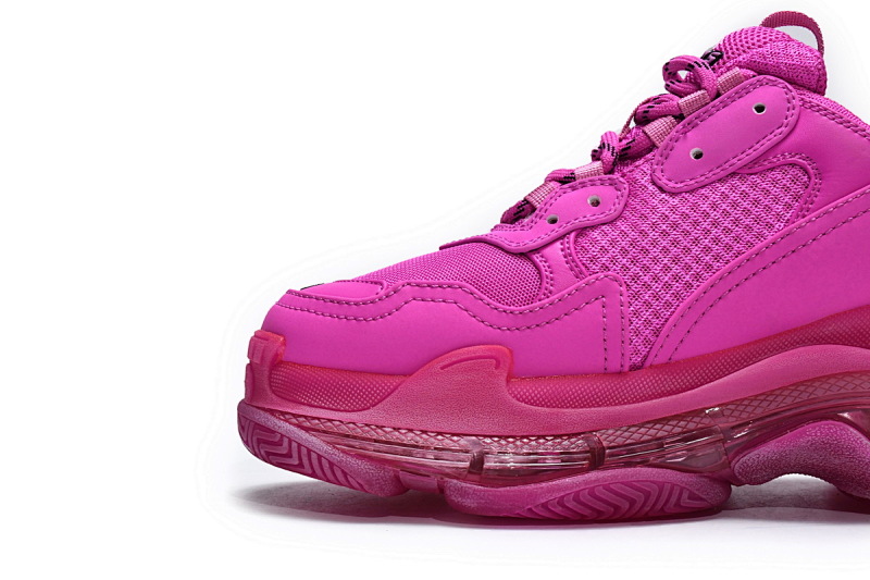 【DA0LJ】玫红气垫 巴黎世家水晶透明底气垫鞋 541624 W2FG1 5059 Balenciaga Triple S Plum Red