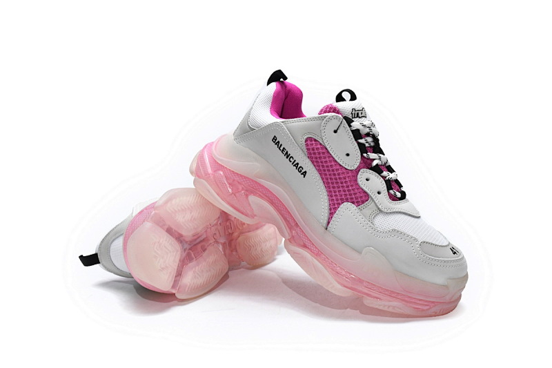 【DA0LJ】白紫红-11 巴黎世家水晶透明底气垫鞋 544351 W09OH 7081 Balenciaga Triple S Purple Red