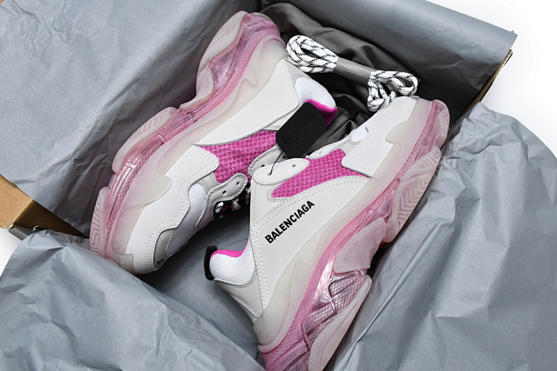 【DA0LJ】白紫红-11 巴黎世家水晶透明底气垫鞋 544351 W09OH 7081 Balenciaga Triple S Purple Red