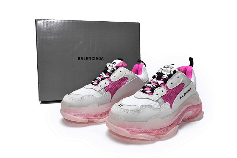 【DA0LJ】白紫红-11 巴黎世家水晶透明底气垫鞋 544351 W09OH 7081 Balenciaga Triple S Purple Red
