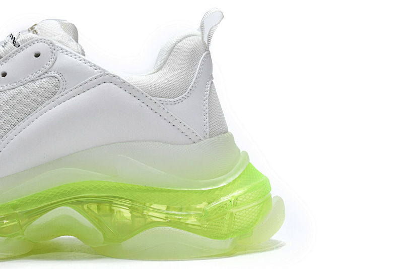 【DA0LJ】白荧光气垫 巴黎世家水晶透明底气垫鞋 544351 W0901 9010 Balenciaga Triple S White Green