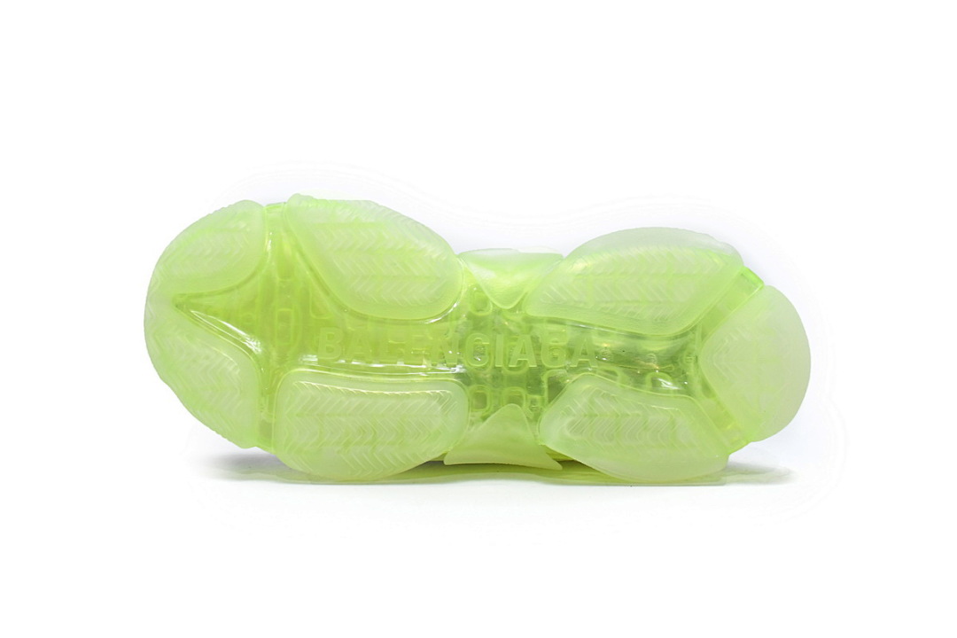 【DA0LJ】白荧光气垫 巴黎世家水晶透明底气垫鞋 544351 W0901 9010 Balenciaga Triple S White Green