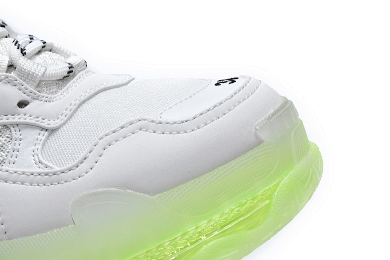 【DA0LJ】白荧光气垫 巴黎世家水晶透明底气垫鞋 544351 W0901 9010 Balenciaga Triple S White Green