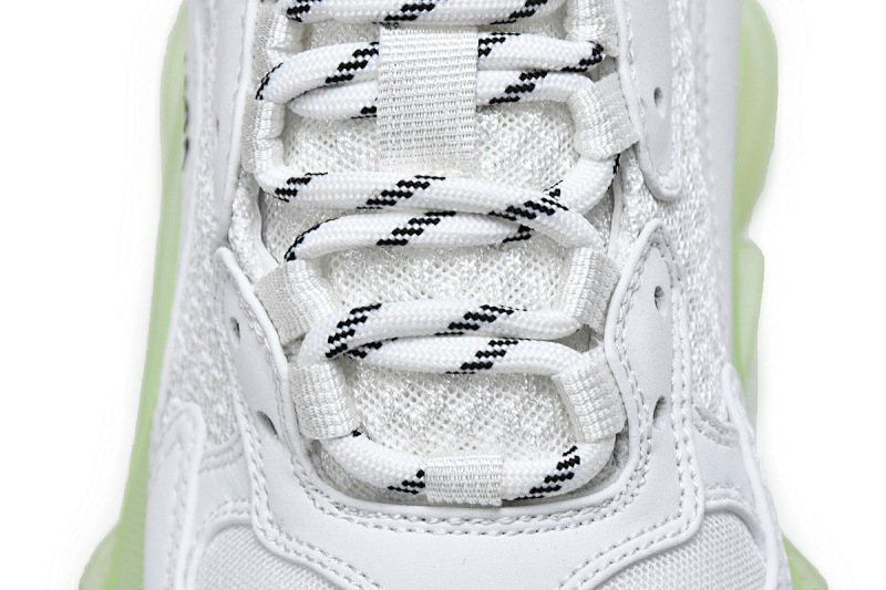 【DA0LJ】白荧光气垫 巴黎世家水晶透明底气垫鞋 544351 W0901 9010 Balenciaga Triple S White Green
