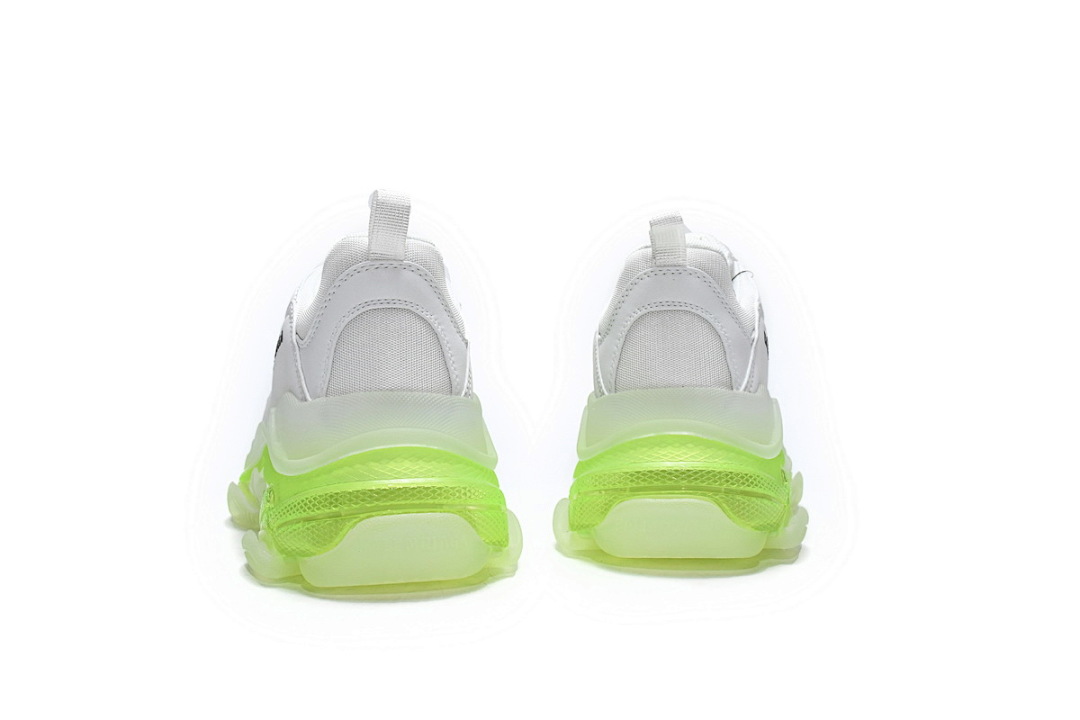 【DA0LJ】白荧光气垫 巴黎世家水晶透明底气垫鞋 544351 W0901 9010 Balenciaga Triple S White Green