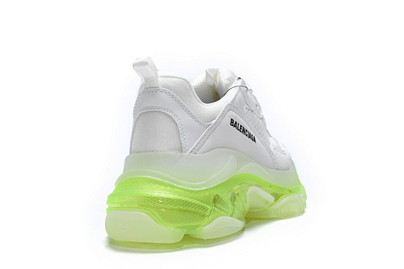 【DA0LJ】白荧光气垫 巴黎世家水晶透明底气垫鞋 544351 W0901 9010 Balenciaga Triple S White Green