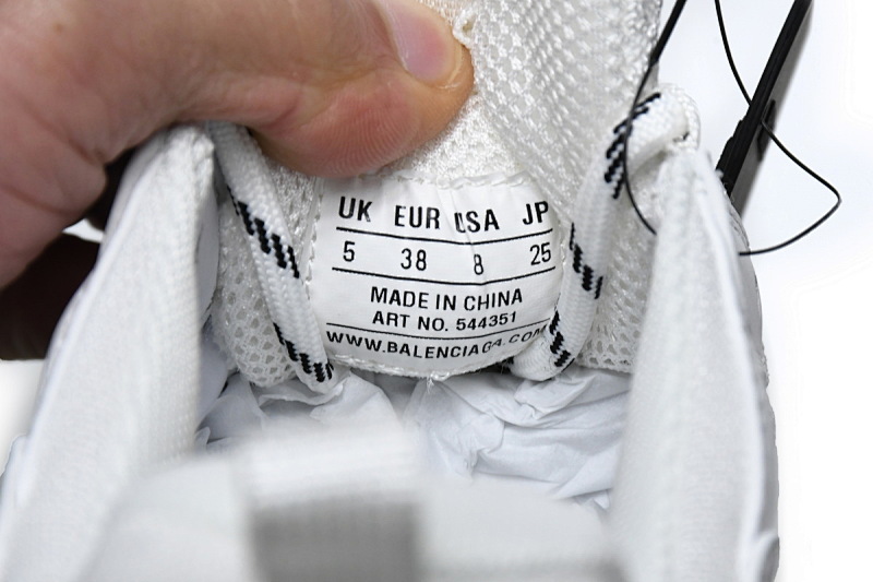 【DA0LJ】白荧光气垫 巴黎世家水晶透明底气垫鞋 544351 W0901 9010 Balenciaga Triple S White Green
