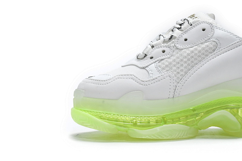 【DA0LJ】白荧光气垫 巴黎世家水晶透明底气垫鞋 544351 W0901 9010 Balenciaga Triple S White Green