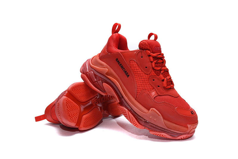 【DA0LJ】大红气垫 巴黎世家水晶透明底气垫鞋 541624 W09O1 6500 Balenciaga Triple S Dark Red