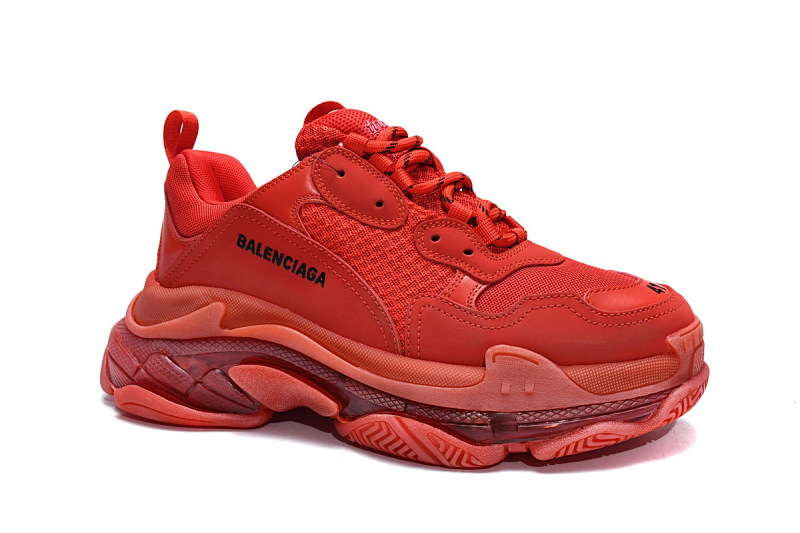 【DA0LJ】大红气垫 巴黎世家水晶透明底气垫鞋 541624 W09O1 6500 Balenciaga Triple S Dark Red