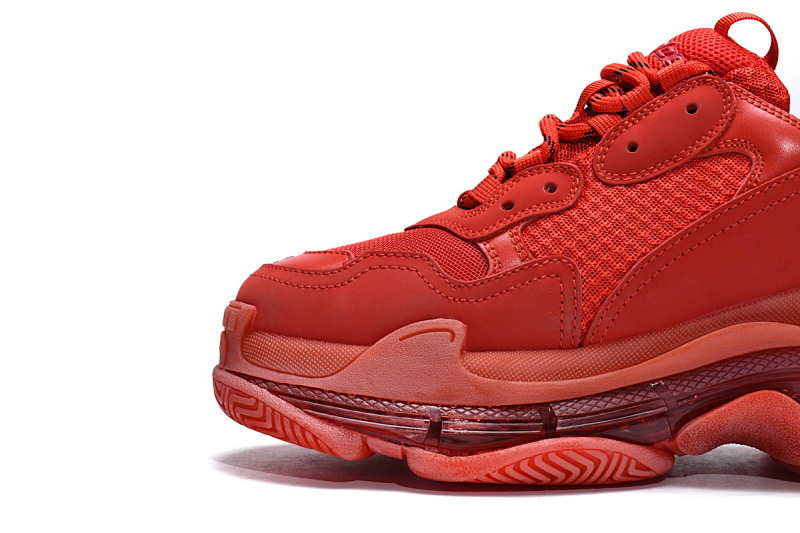 【DA0LJ】大红气垫 巴黎世家水晶透明底气垫鞋 541624 W09O1 6500 Balenciaga Triple S Dark Red