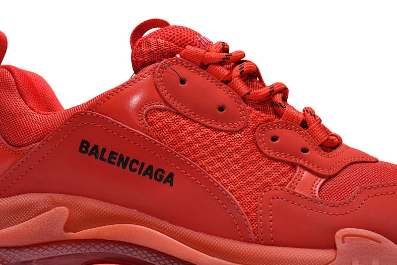 【DA0LJ】大红气垫 巴黎世家水晶透明底气垫鞋 541624 W09O1 6500 Balenciaga Triple S Dark Red