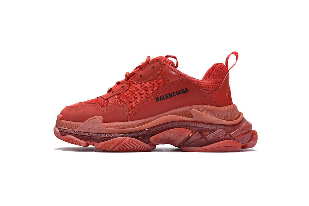 【DA0LJ】大红气垫 巴黎世家水晶透明底气垫鞋 541624 W09O1 6500 Balenciaga Triple S Dark Red