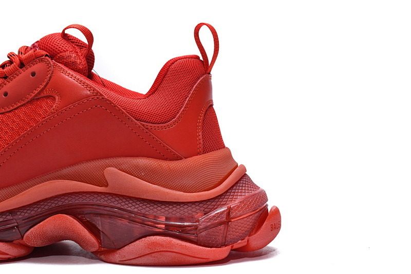 【DA0LJ】大红气垫 巴黎世家水晶透明底气垫鞋 541624 W09O1 6500 Balenciaga Triple S Dark Red