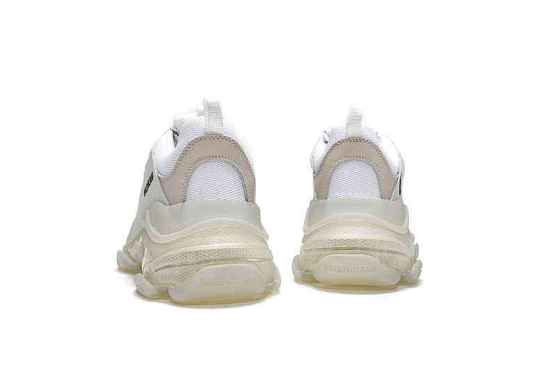 【DA0LJ】全白气垫 巴黎世家水晶透明底气垫鞋 544351 W09E1 9000 Balenciaga Triple S White