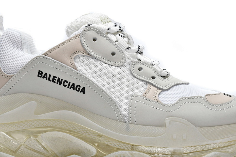 【DA0LJ】全白气垫 巴黎世家水晶透明底气垫鞋 544351 W09E1 9000 Balenciaga Triple S White