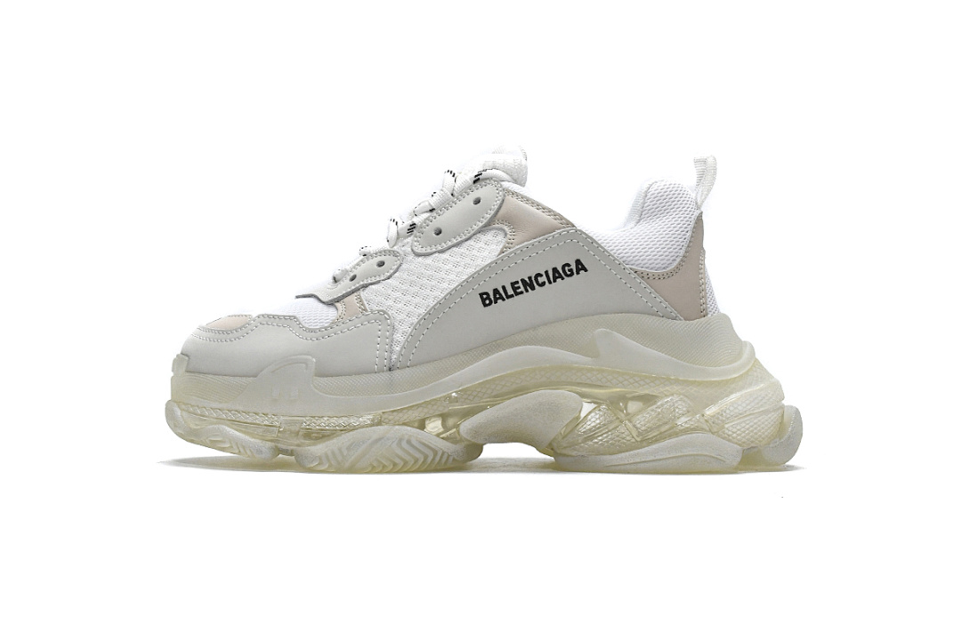 【DA0LJ】全白气垫 巴黎世家水晶透明底气垫鞋 544351 W09E1 9000 Balenciaga Triple S White