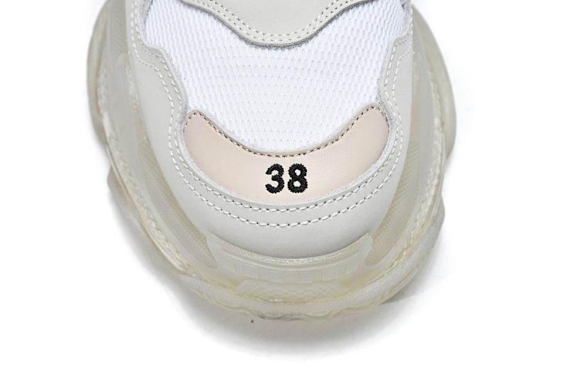 【DA0LJ】全白气垫 巴黎世家水晶透明底气垫鞋 544351 W09E1 9000 Balenciaga Triple S White
